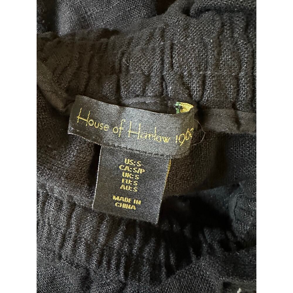 House of Harlow 1960 Wide Leg Black Linen Blend Pants size Small - Picture 6 of 7